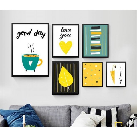 Bộ 6 Tranh Good Day-Thế giới đồ gia dụng HMD