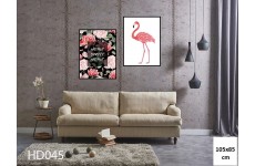 Bộ 2 Tranh Flamingoes And Rose-Thế giới đồ gia dụng HMD