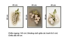 Bộ 3 Tranh Phong Lan Trên Cây Gỗ-Thế giới đồ gia dụng HMD