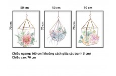 Bộ 3 Tranh Bình Hoa Trên Cao-Thế giới đồ gia dụng HMD