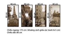 Bộ 4 Tranh Bên Dưới Tháp Eiffel-Thế giới đồ gia dụng HMD