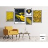 Bộ 5 Tranh I Love Yellow-Thế giới đồ gia dụng HMD