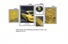Bộ 5 Tranh I Love Yellow-Thế giới đồ gia dụng HMD