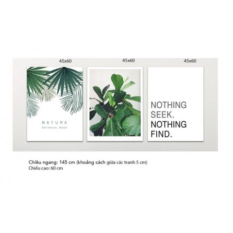 Bộ 3 Tranh Nothing Seek Nothing Find