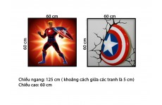 Bộ 2 Tranh Captain American-Thế giới đồ gia dụng HMD