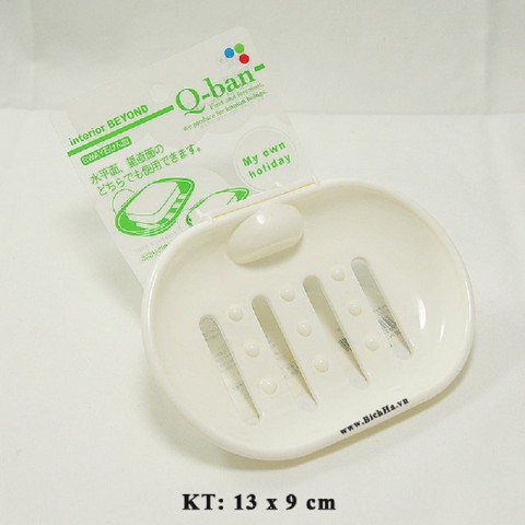 Khay nhựa đựng xà bông có núm hít chân không - màu trắng-Thế