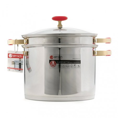 Nồi hấp Elmich Inox 304 Red Velvet 24cm EL5585