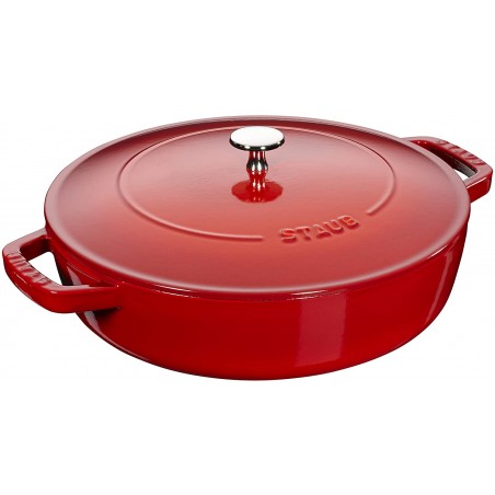 Nồi gang tròn Staub Chistera 28cm, màu đỏ