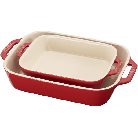 Bộ khay gốm bỏ lò Le Creuset, 2 khay, hình chữ nhật