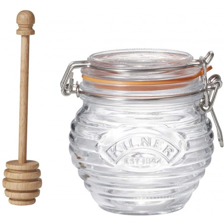 Hũ đựng mật ong Kilner 400ml, có gáo gỗ sồi