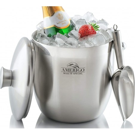 Xô đựng đá Inox có nắp Amerigo, 3 lít