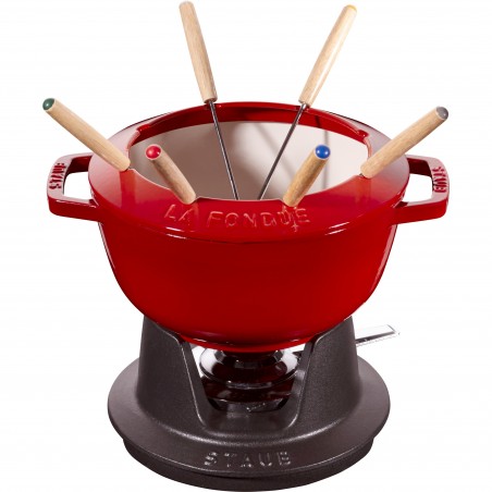 Bộ nồi nước sốt Staub La Fondue, 20m, 6 nĩa xiên, bếp cồn