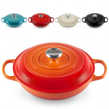 Nồi gang tròn tráng men có nắp Le Creuset Signature Braiser 26cm