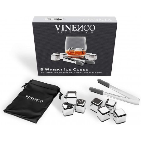 Viên đá Inox ướp lạnh rượu, đồ uống Vinenco Whisky