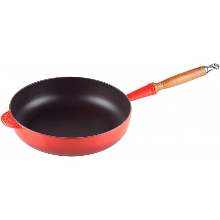 Chảo xào tay cầm bằng gỗ Le Creuset 28cm