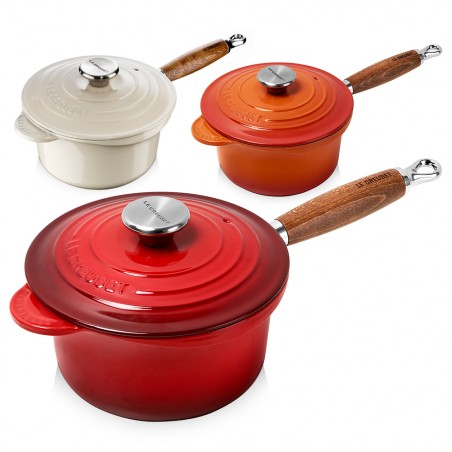 Nồi gang Le Creuset 18cm, cán gỗ