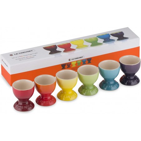 Bộ cốc sứ để trứng Le Creuset Rainbow, 6 chiếc