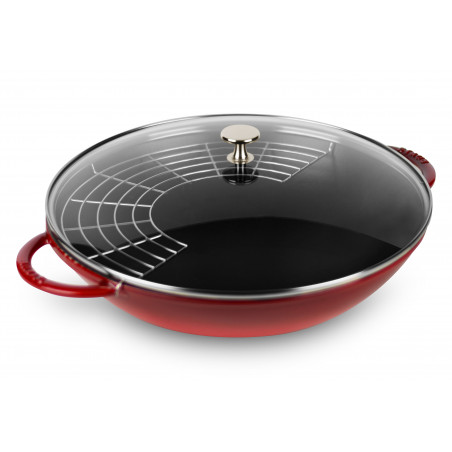 Chảo gang vung kính Staub 35cm