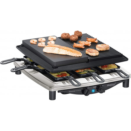 Bếp nướng 2 vùng Steba RC 4 Plus Deluxe Chrom Raclette