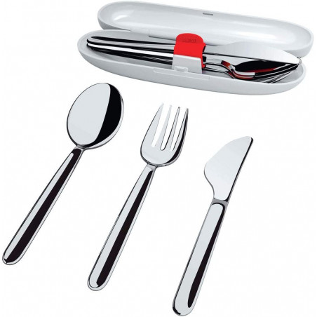 Bộ dao thìa dĩa Alessi Travel SA04S3G, 3 món