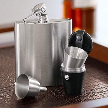 Bộ bình rượu cầm tay WMF Manhattan Hip Flask, 6 món