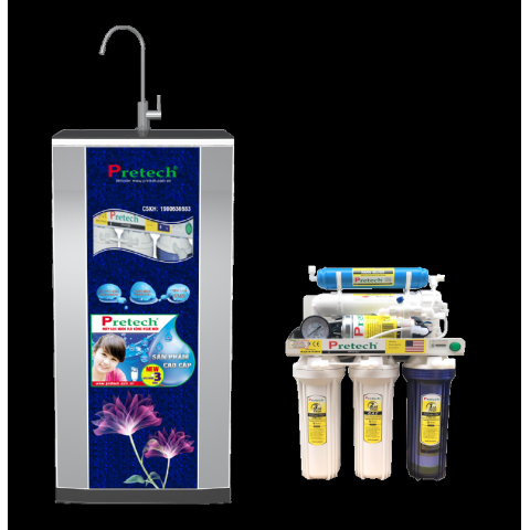 Máy lọc nước RO Pretech cao cấp 5 lõi lọc (màu xanh, có đồng