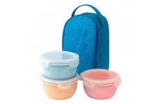 Ceramic Lunch Box Pastel 3EA x 400ml-Thế giới đồ gia dụng HMD